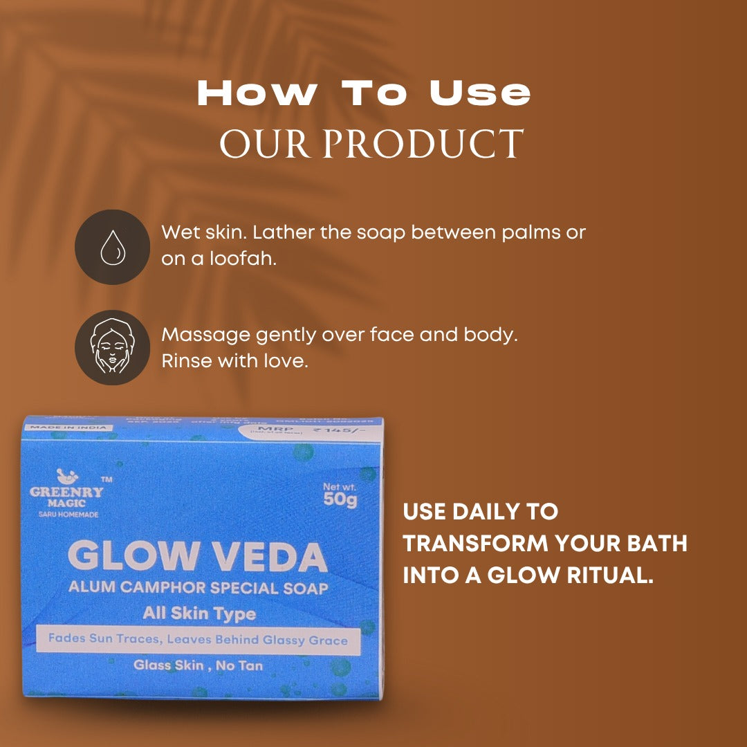 Greenry Magic Glow Veda Alum Camphor Special Soap – Purify, Refresh & Restore Natural Glow
