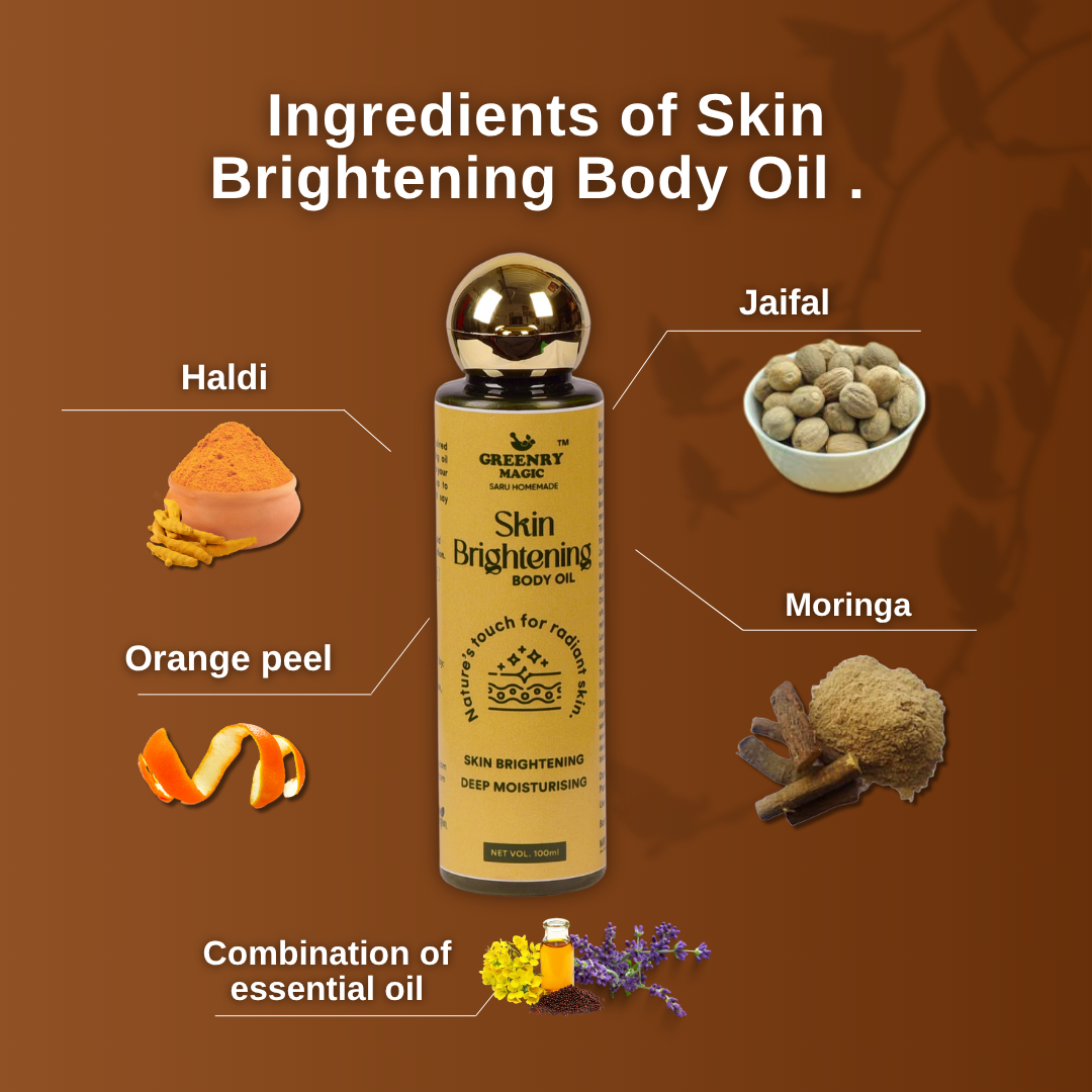 Greenry Magic Skin Brightening Body Oil – Deep Nourishment for Radiant, Glowing Skin
