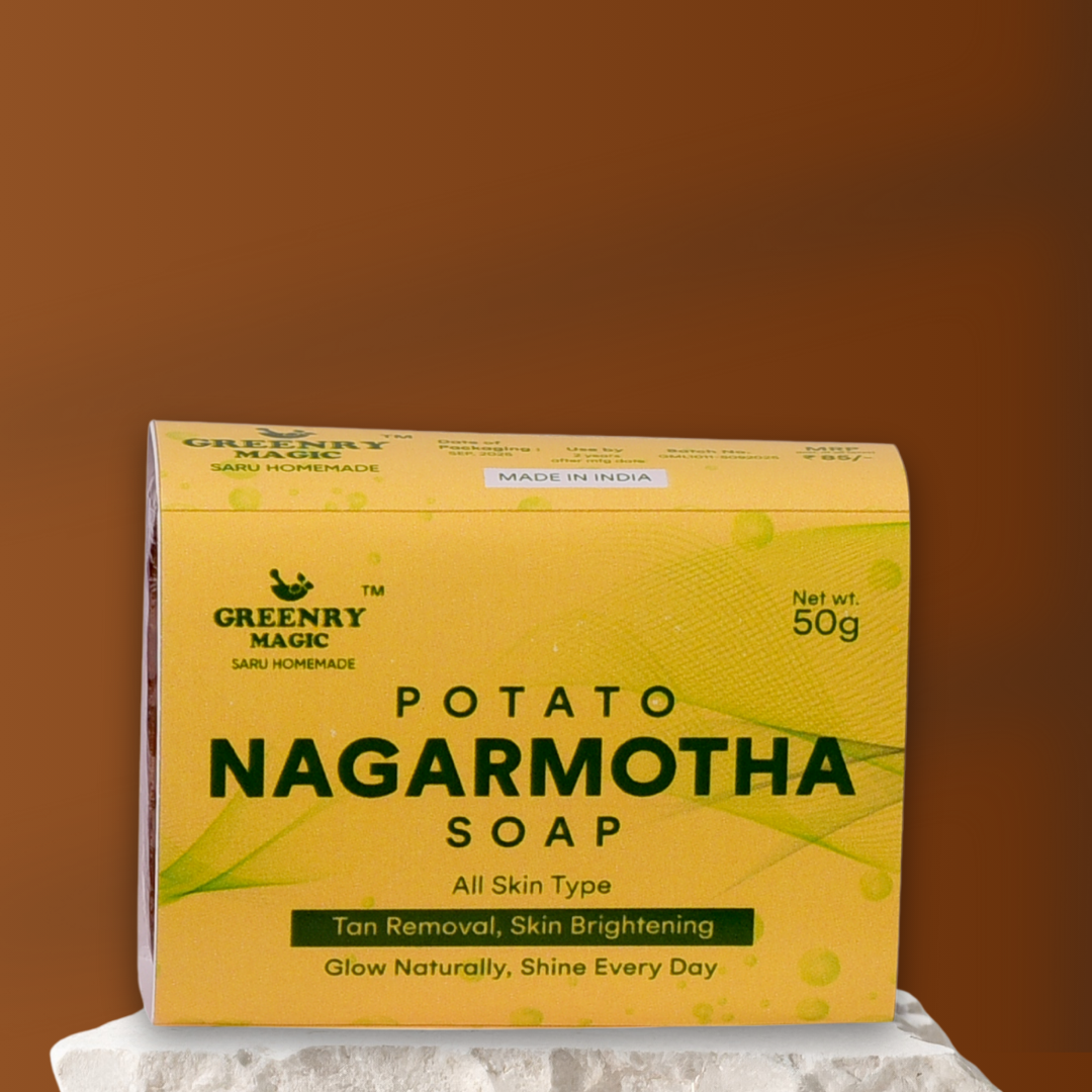 Homemade, Handmade Ayurvedic Potato Nagarmotha Soap for Tan Removal and Glowing Skin ,all skin types 