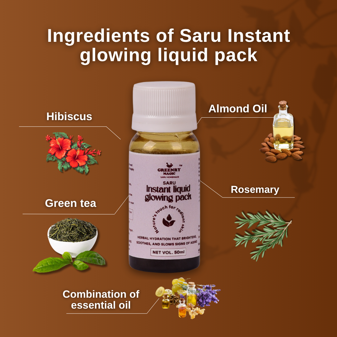 Greenry Magic Saru Instant Liquid Glowing Pack – Instant Radiance & Herbal Brightening