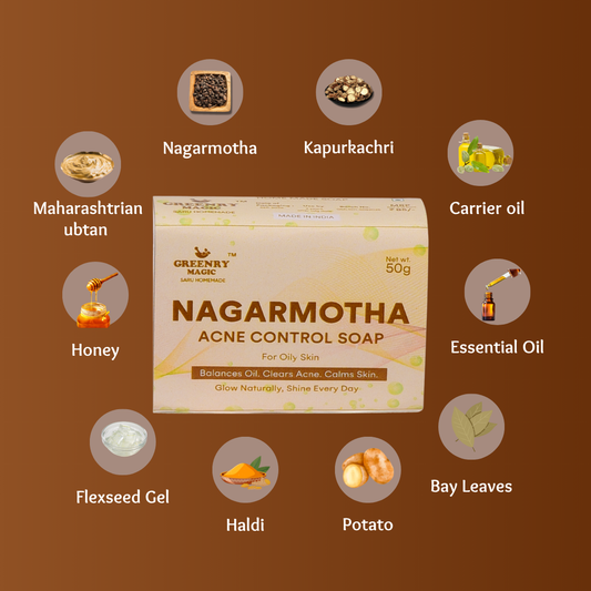 Greenry Magic Nagarmotha Acne Control Soap – Purify, Clear & Balance Naturally