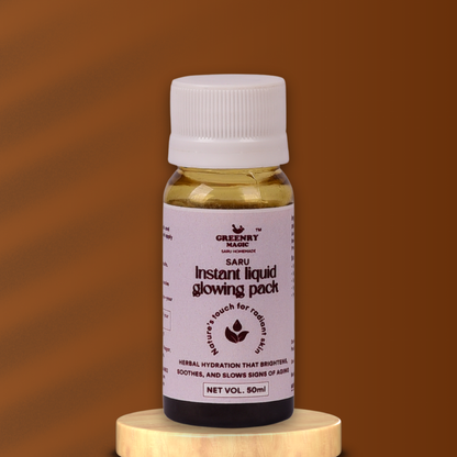 Instant Liquid Glowing Pack  
  Ayurvedic Liquid Glow Pack for Instant Radiance and Skin Hydration, hibiscus,skin whitening,skin brightening, instant glow , facial glow ,anti aging