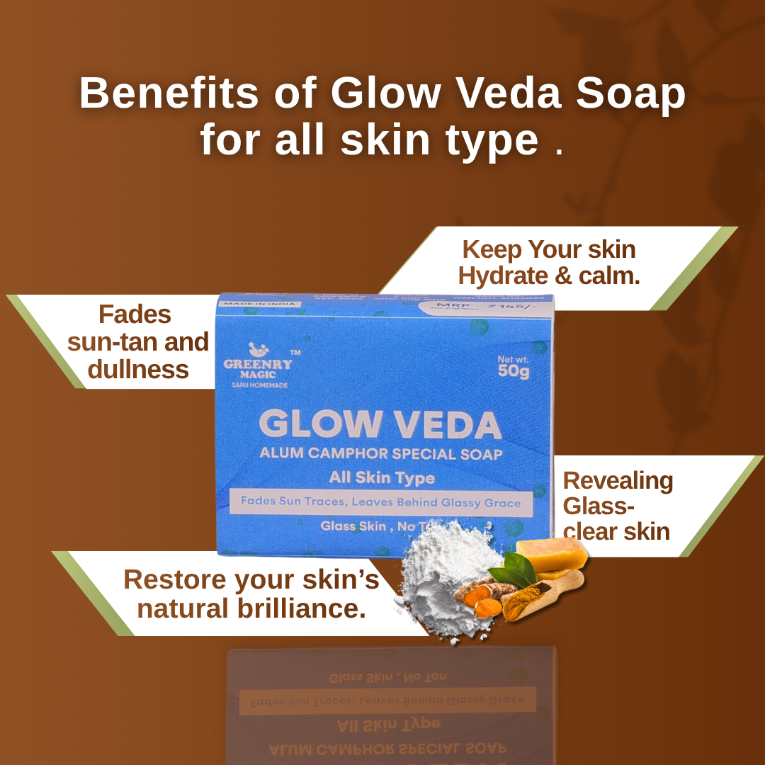 Greenry Magic Glow Veda Alum Camphor Special Soap – Purify, Refresh & Restore Natural Glow
