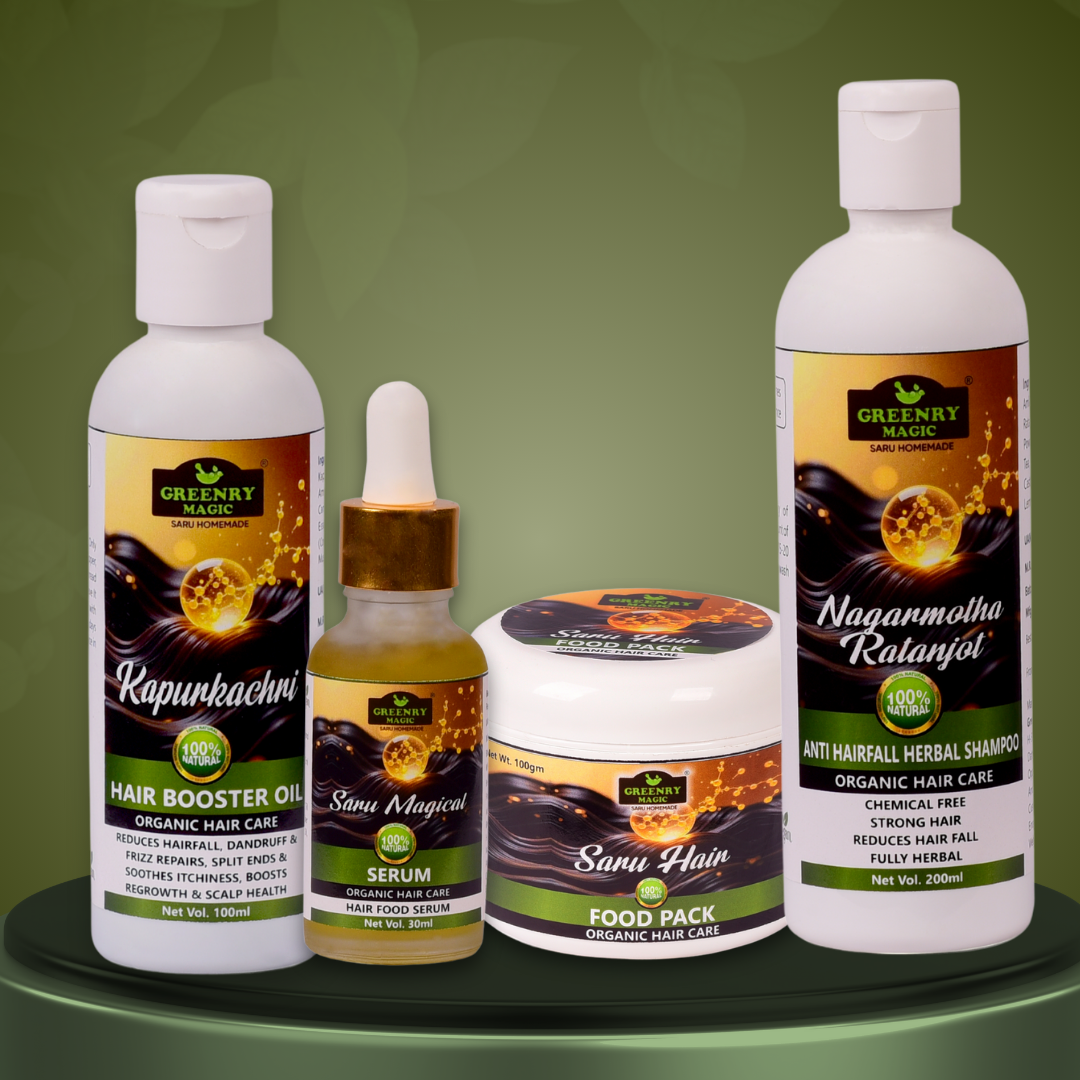 “Feed Your Hair with Nature’s Magic — Shine, Strength & Growth Naturally.”