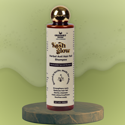 Kesh Glow Shampoo  
  Ayurvedic Kesh Glow Shampoo for Hair Fall Control and Scalp Detox ,anti Hairfall, sulphate and paraben free,amla ,ritha ,amla ,methi dana homemade shampoo 