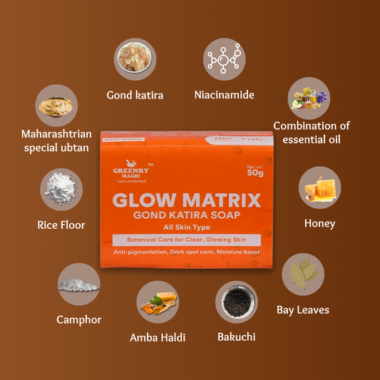 Greenry Magic Glow Matrix Gond Katira Soap – Hydrate, Soothe & Restore Skin Glow Naturally