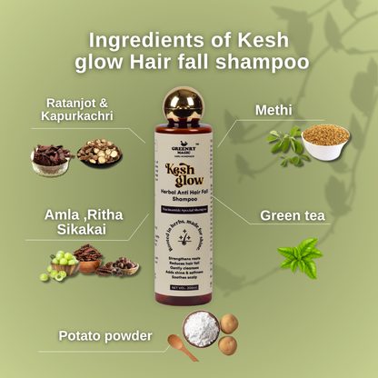 Greenry Magic Kesh Glow Herbal Anti Hair Fall Shampoo – Strength, Shine & Herbal Care
