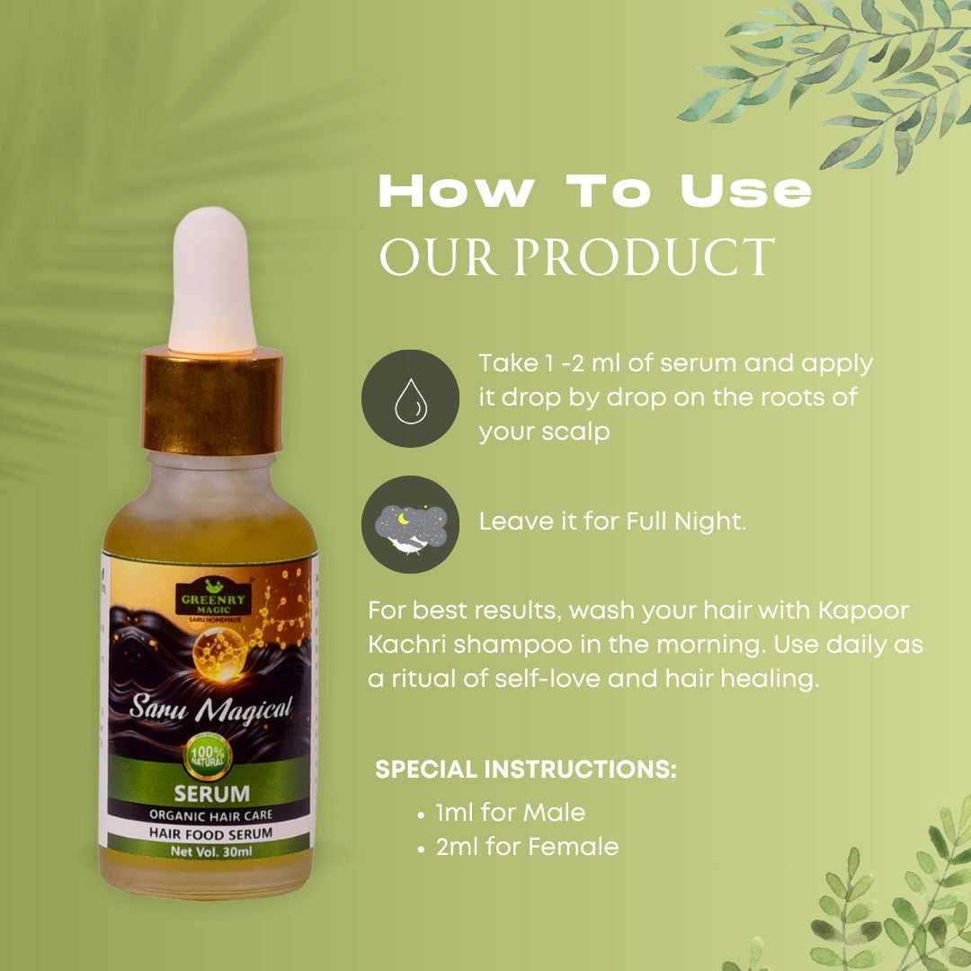 Greenry Magic Saru Magical Hair Serum – Smooth, Shine & Strengthen with Nature’s Touch